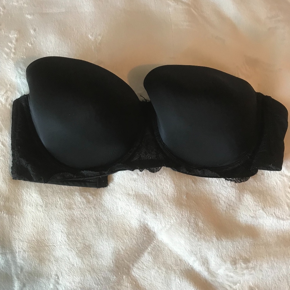 Calvin Klein black strapless 34DD bra